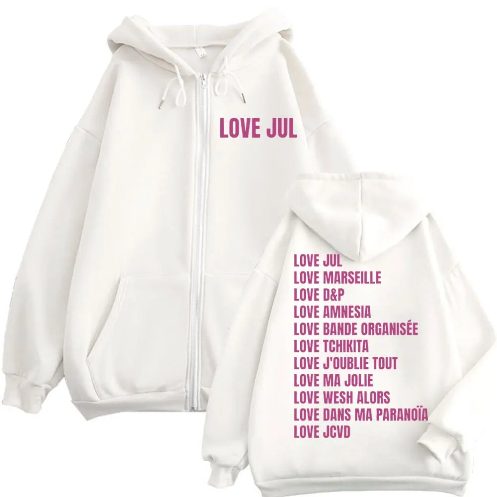 Sweat à capuche zippé JuL - LOVE