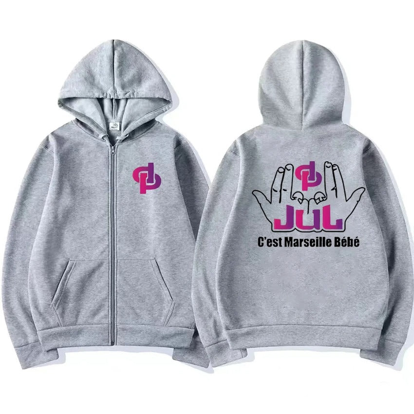 Sweat à capuche zippé JuL - C'est Marseille Bébé
